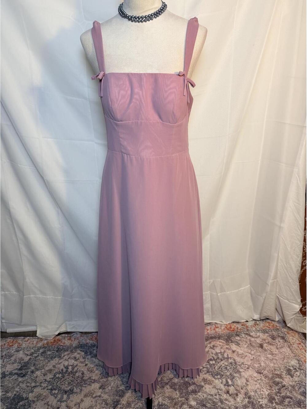 Barbie x Azazie Dusty Rose Pink Maxi Dress A10